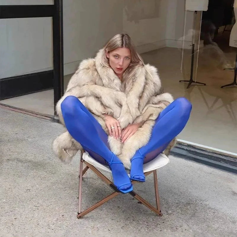 Imitation Fox Fur Overcoat 2025