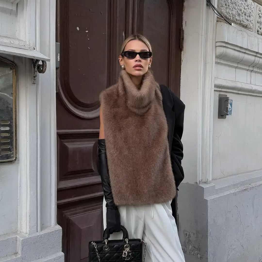 Fashion Medium-length Fur Coat Women Elegant